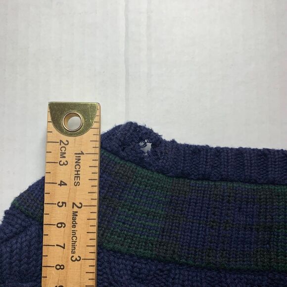 Polo Ralph Lauren Cable Knit Sweater Chunky V Neck Varsity Fisherman XL VTG 90s - Picture 7 of 7